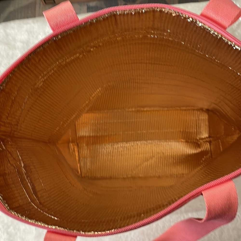 Victoria’s Secret Tote Bag Pink/Cream  Color 2 in 1 Insulated Cooler - Picture 6 of 16